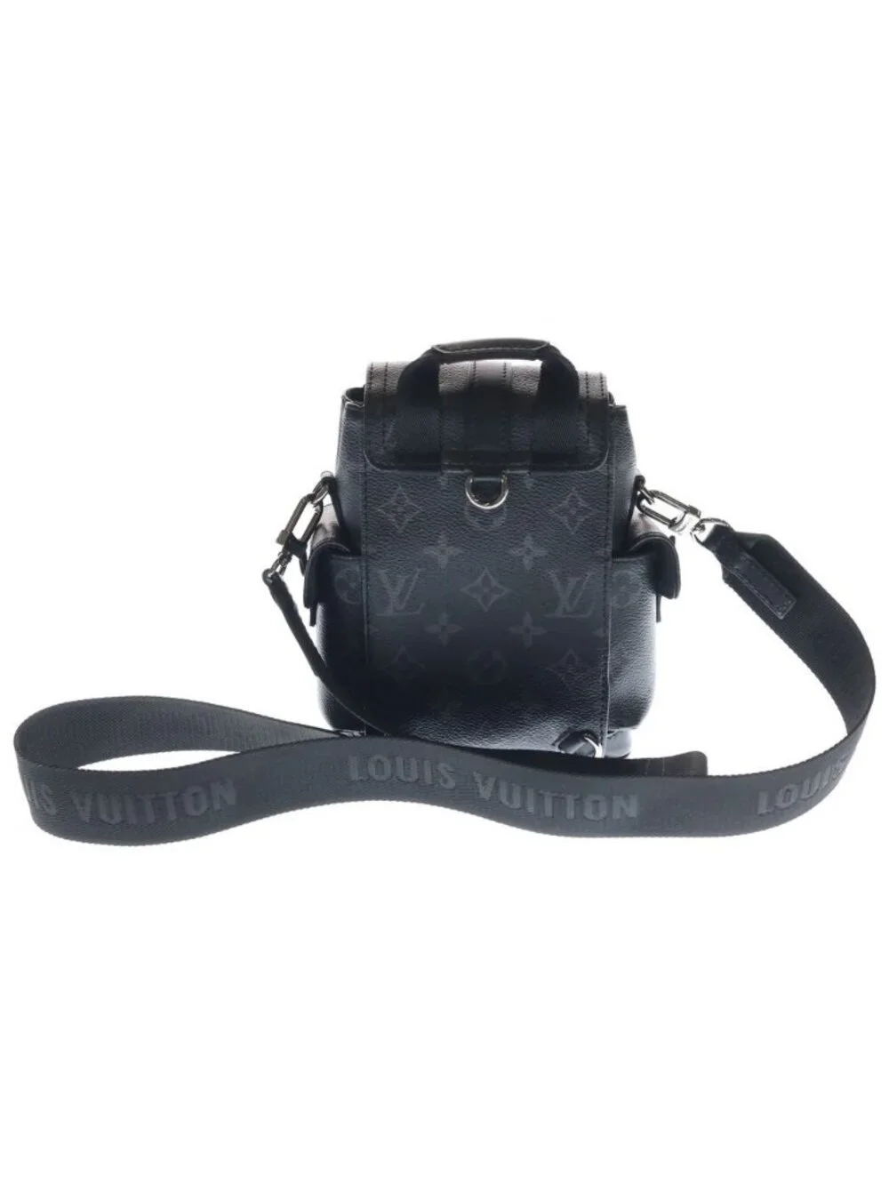 Louis Vuitton Monogram Eclipse Nano Christopher 2-Way Shoulder Bag Black Noir